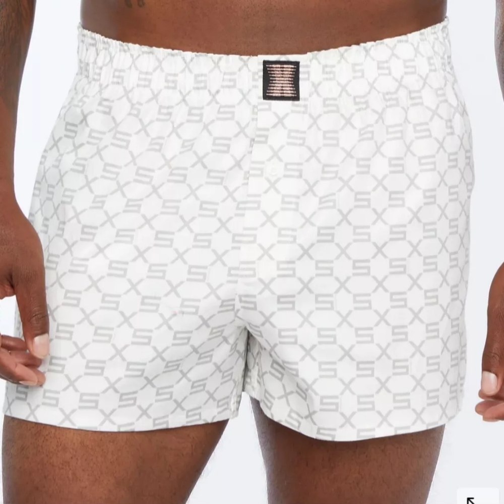 Savage X Fenty By Rhianna Men's Cotton Boxers White Monogram Print Size XXL